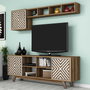 Hanah Home Mueble de TV Nogal y Blanco